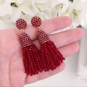 Baublebar Burgundy Red Mini Piñata Tassel Earrings